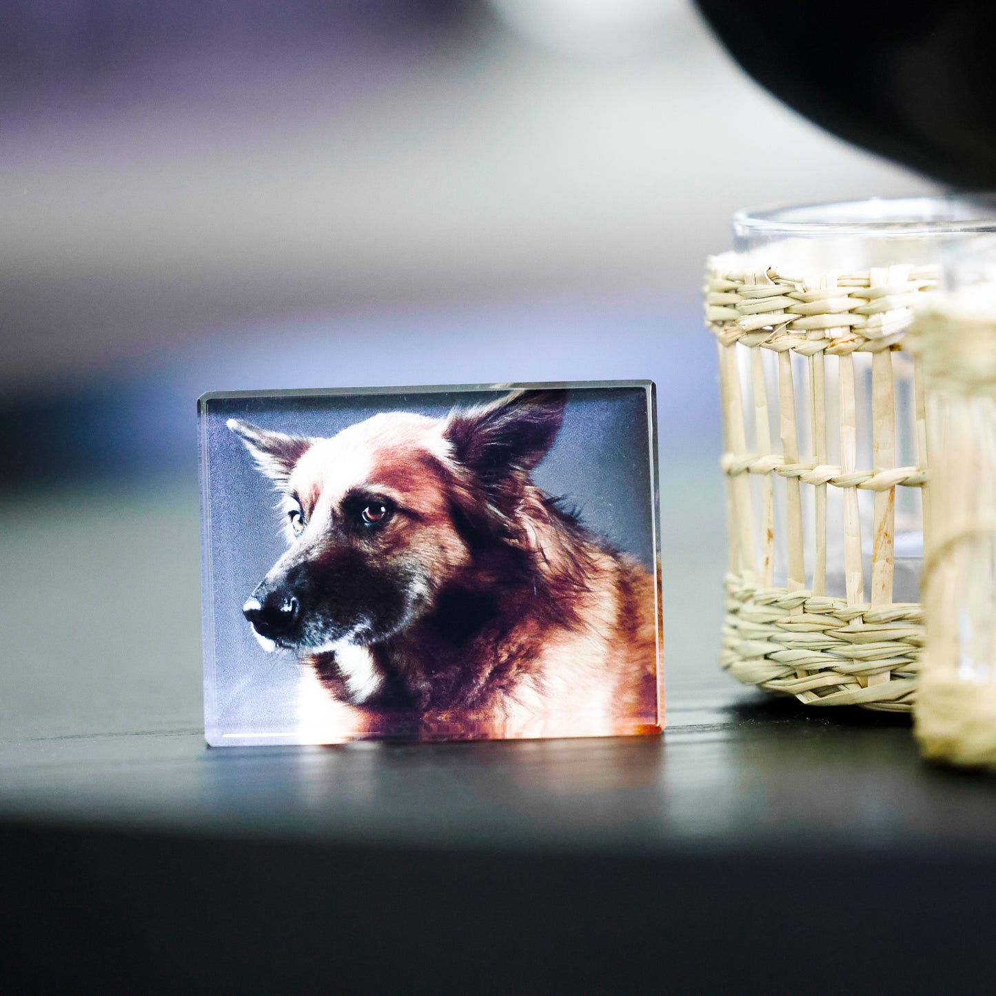 Glasframe mit Fotodruck - selbststehend