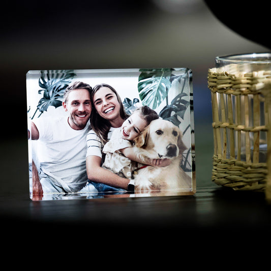 Glasframe mit Fotodruck - selbststehend