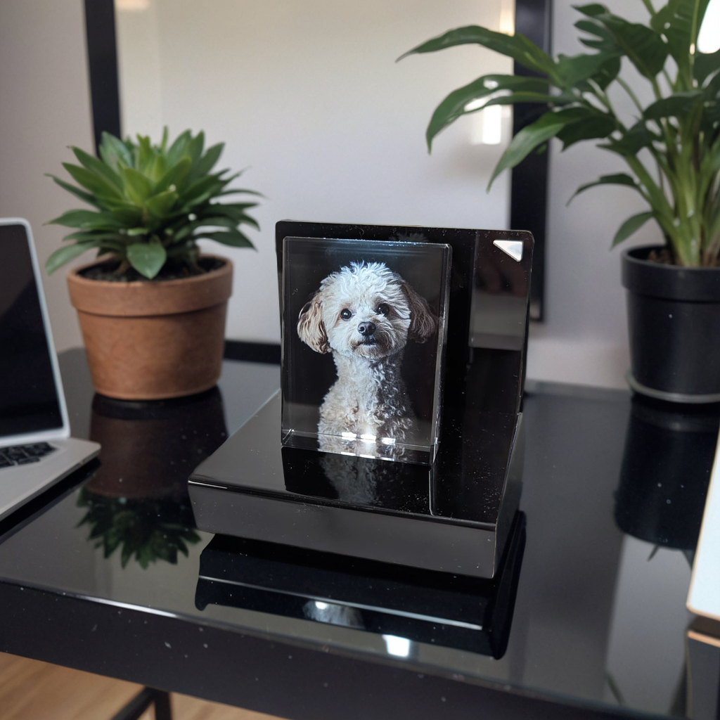 Glasframe mit Fotodruck - selbststehend