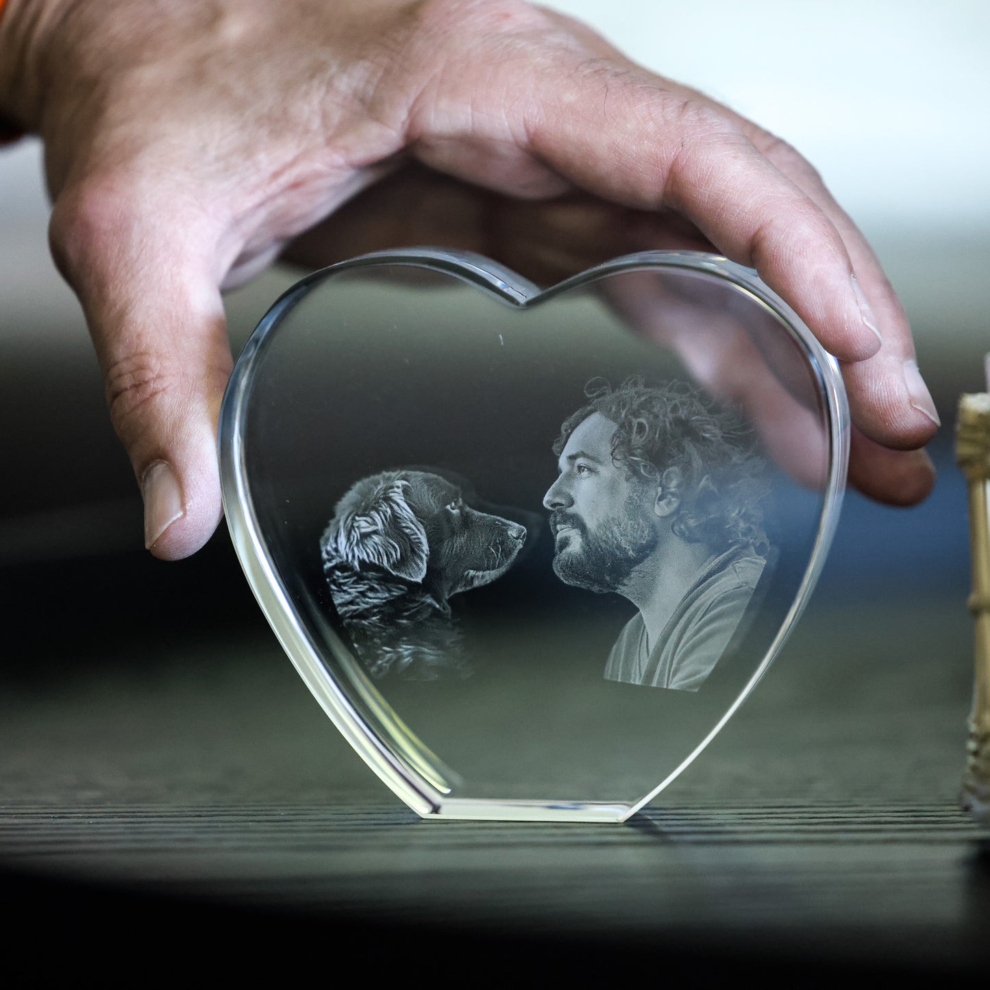 3D Glasfoto Herz ohne Spitze
