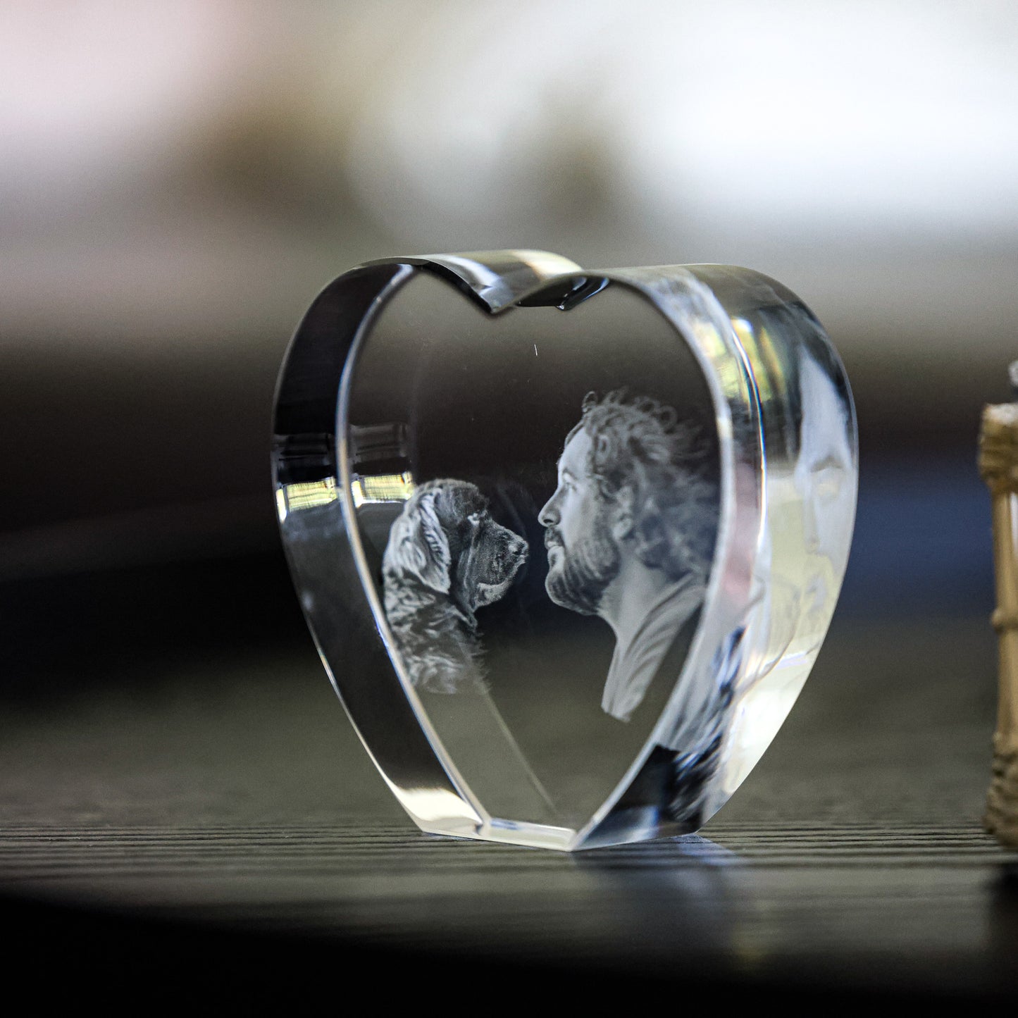 3D Glasfoto Herz ohne Spitze