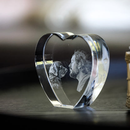 3D Glasfoto Herz ohne Spitze