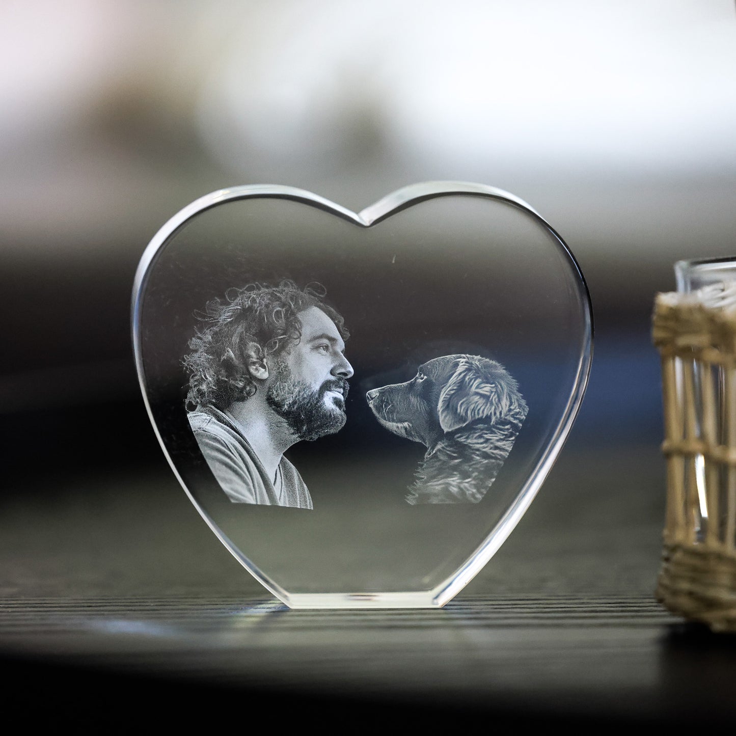 3D Glasfoto Herz ohne Spitze