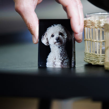 Glasframe mit Fotodruck - selbststehend