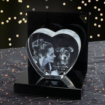 3D Glasherz mit LED