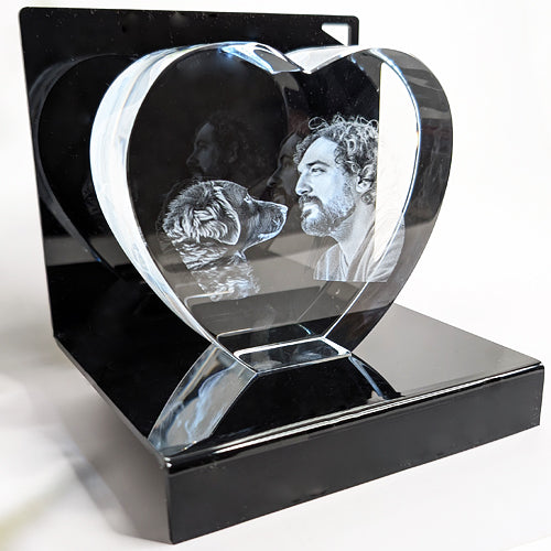 3D Glasherz mit LED