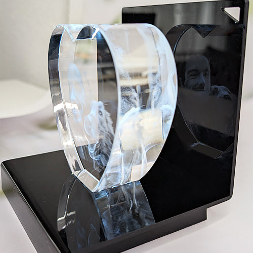 3D Glasfoto Herz ohne Spitze